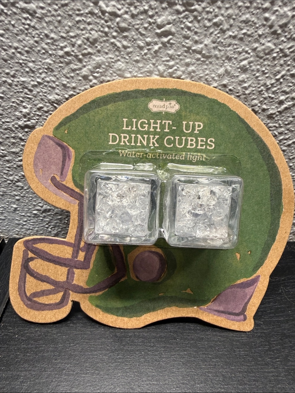 Mud Pie Clear Light-Up Drink Cubes — Water-Activated LED Pair